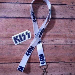 KISS ROCK BAND ROCK AND ROLL KEYCHAIN KEY HOLDER ID HOLDER LANYARD